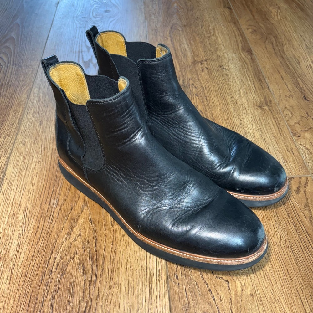 Samuel Hubbard 24 Seven Black Leather Chelsea Boots Vibram Sole Mens 12 Workwear